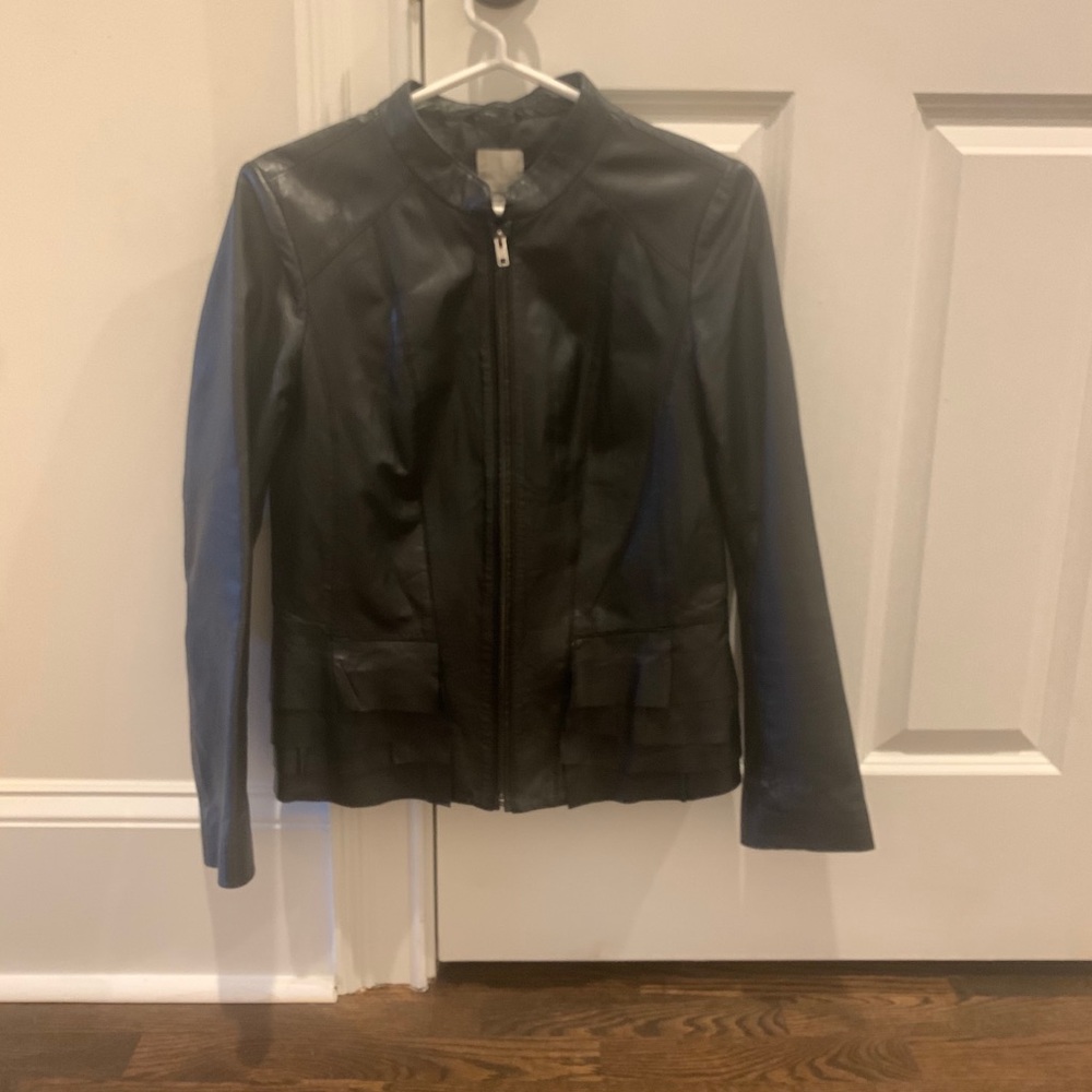Halogen Black Leather Jacket